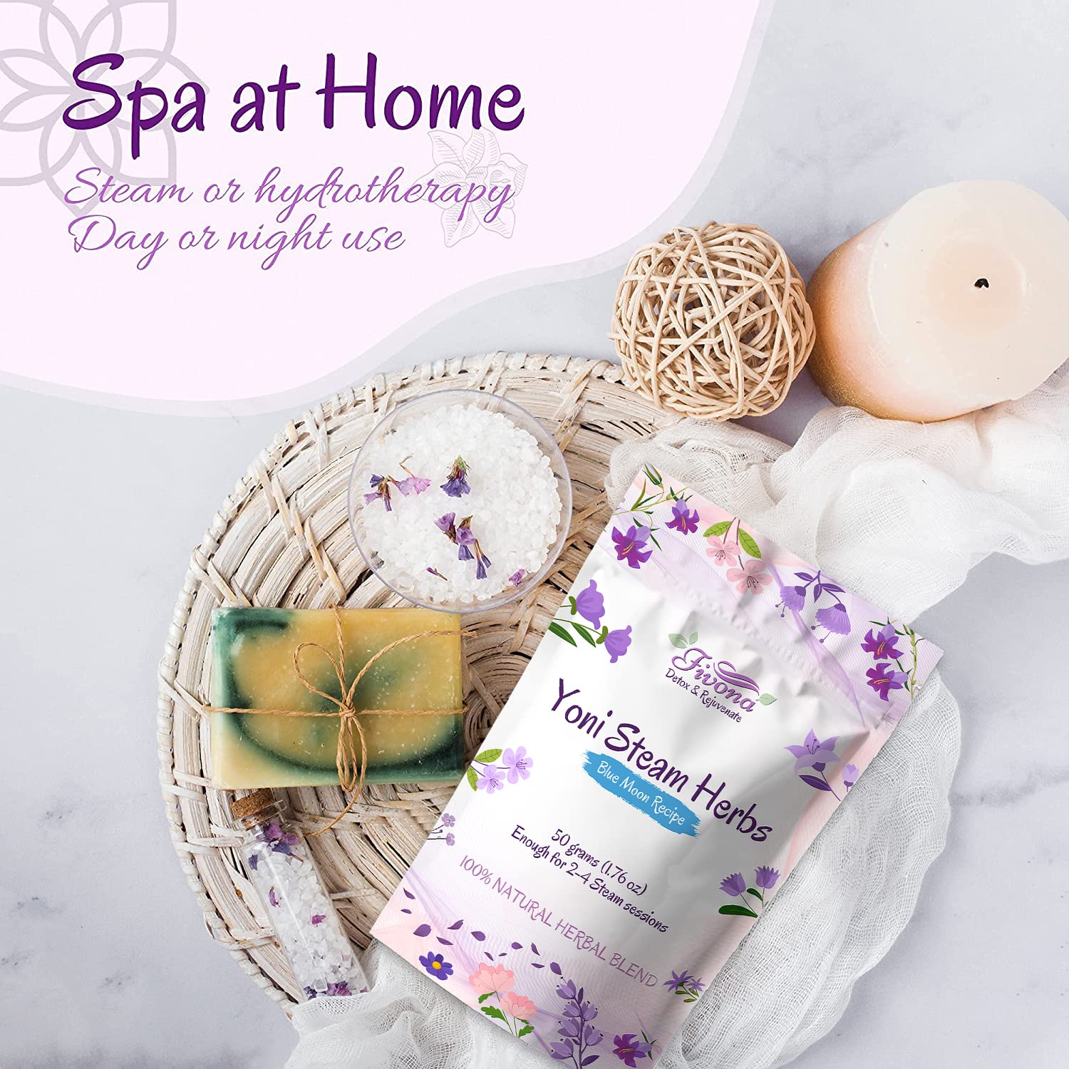 FIVONA Yoni Steaming Herbs - For Feminine Use And Rituals - V-Detox, Cleanse, Wash, Odor Control FIVONA