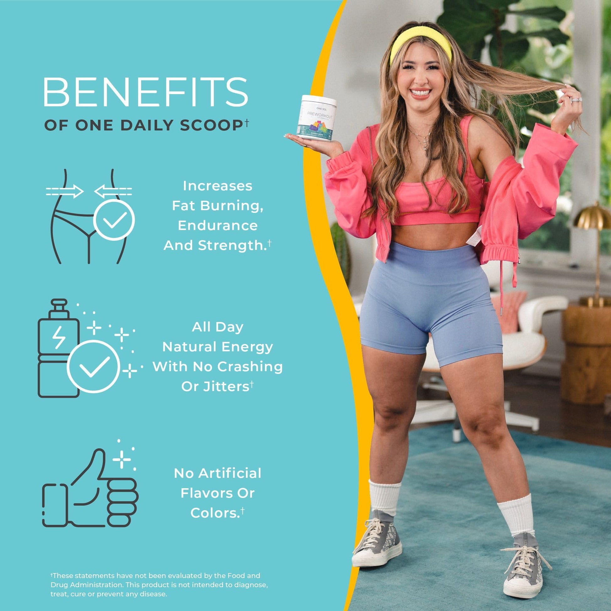 One Sol Pre-Workout for Women, Enhanced Pump & Focus, No Jitters Or Crash, Natural One Sol