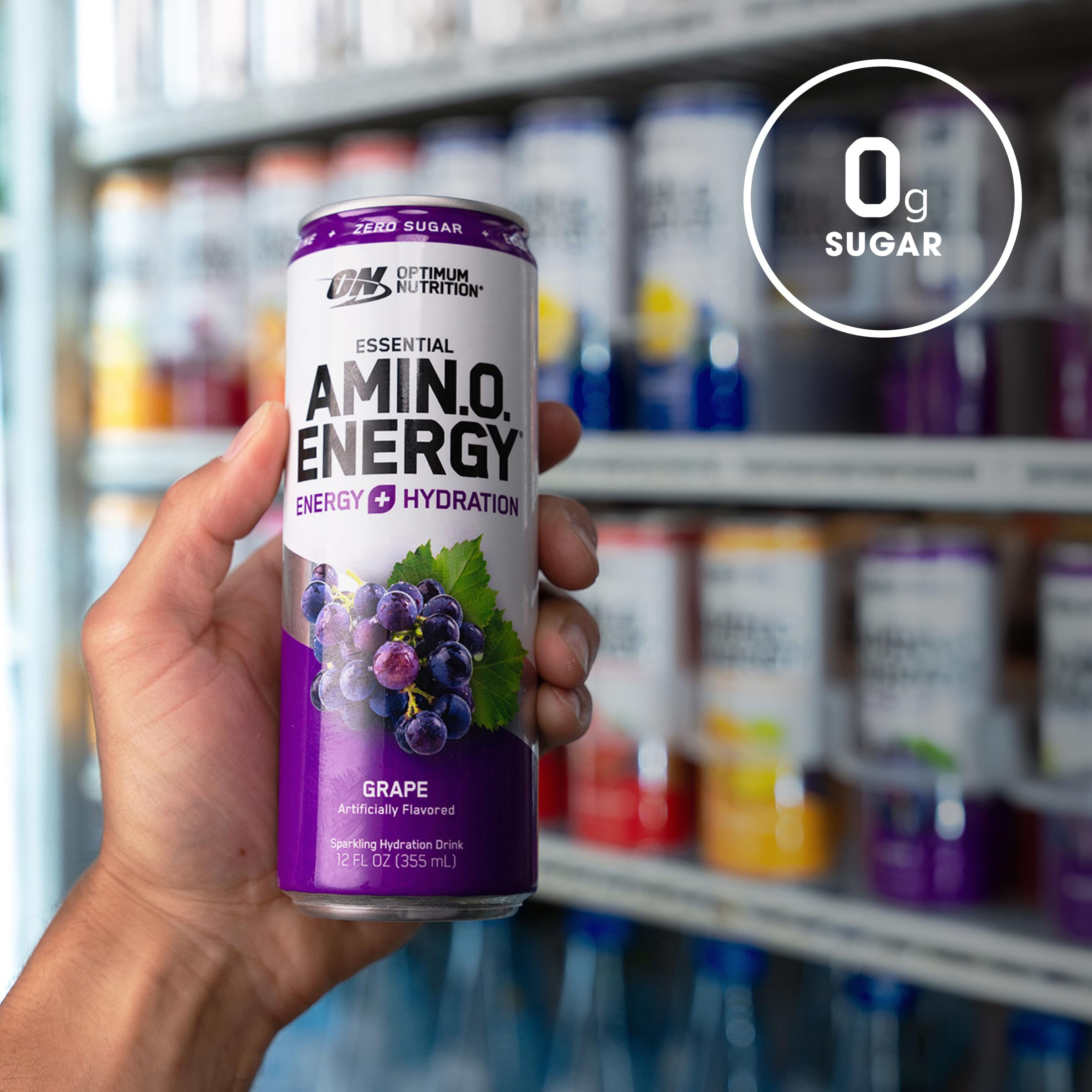 Optimum Nutrition Amino Energy Sparkling Hydration Drink, Electrolytes, Caffeine Optimum Nutrition