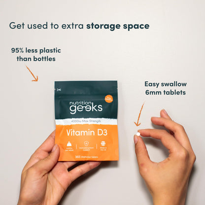 Vegetarian Vitamin D3 4000 iu - 1 Year Supply, 365 Easy-Swallow High Strength Vitamin