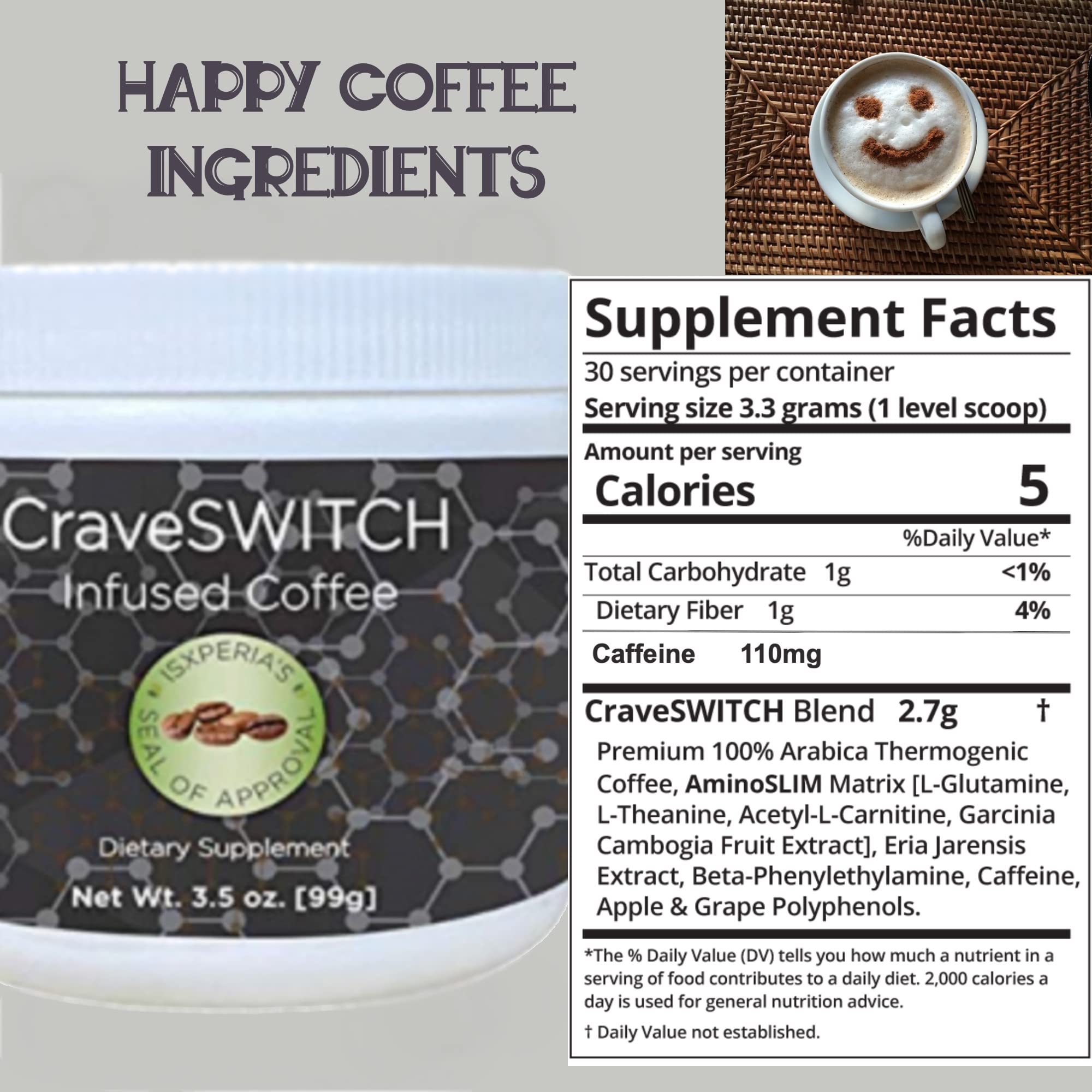 isXperia CraveSWITCH Bold Coffee - Colombian Arabica Coffee with Antioxidants isXperia