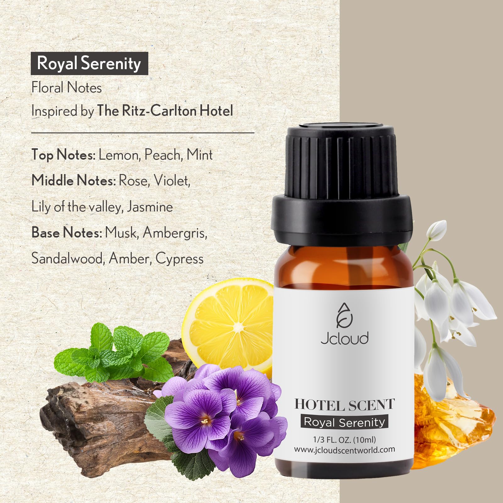 JCLOUD Royal Serenity Essential Oil Inspired by Ritz-Carlton Hotel | Hotel Collection - Pure Aromatherapy JCLOUD