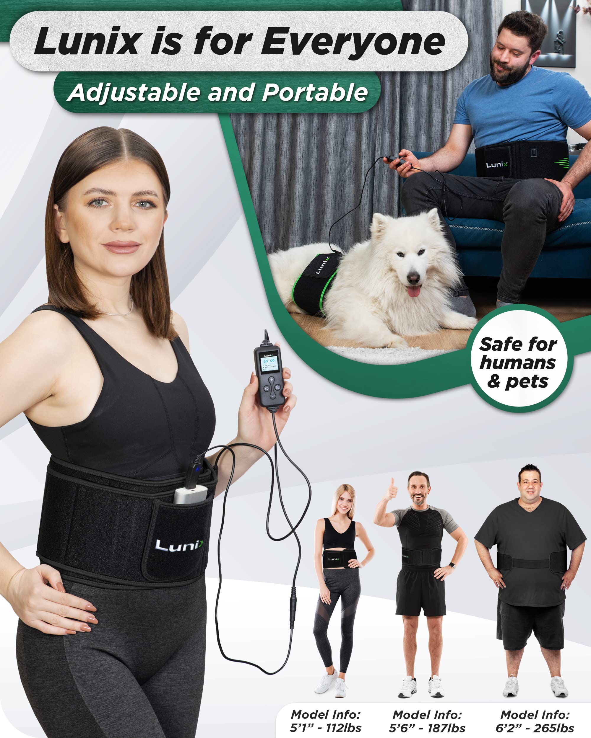 Lunix LX16 Red Light Therapy Belt, Near Infrared Light and Red Light Therapy to Improve Circulation Lunix