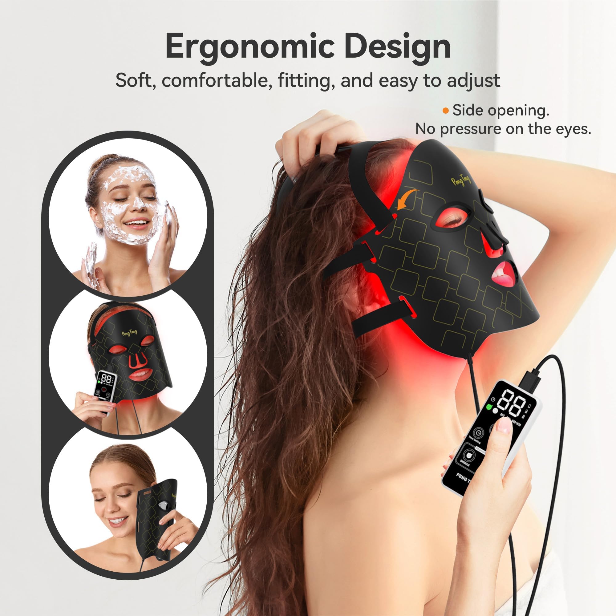 Peng Teng Red Light Therapy for Face, 660NM and 850NM,Innovative use of Monitoring,red Light Therapy Masks PengTeng
