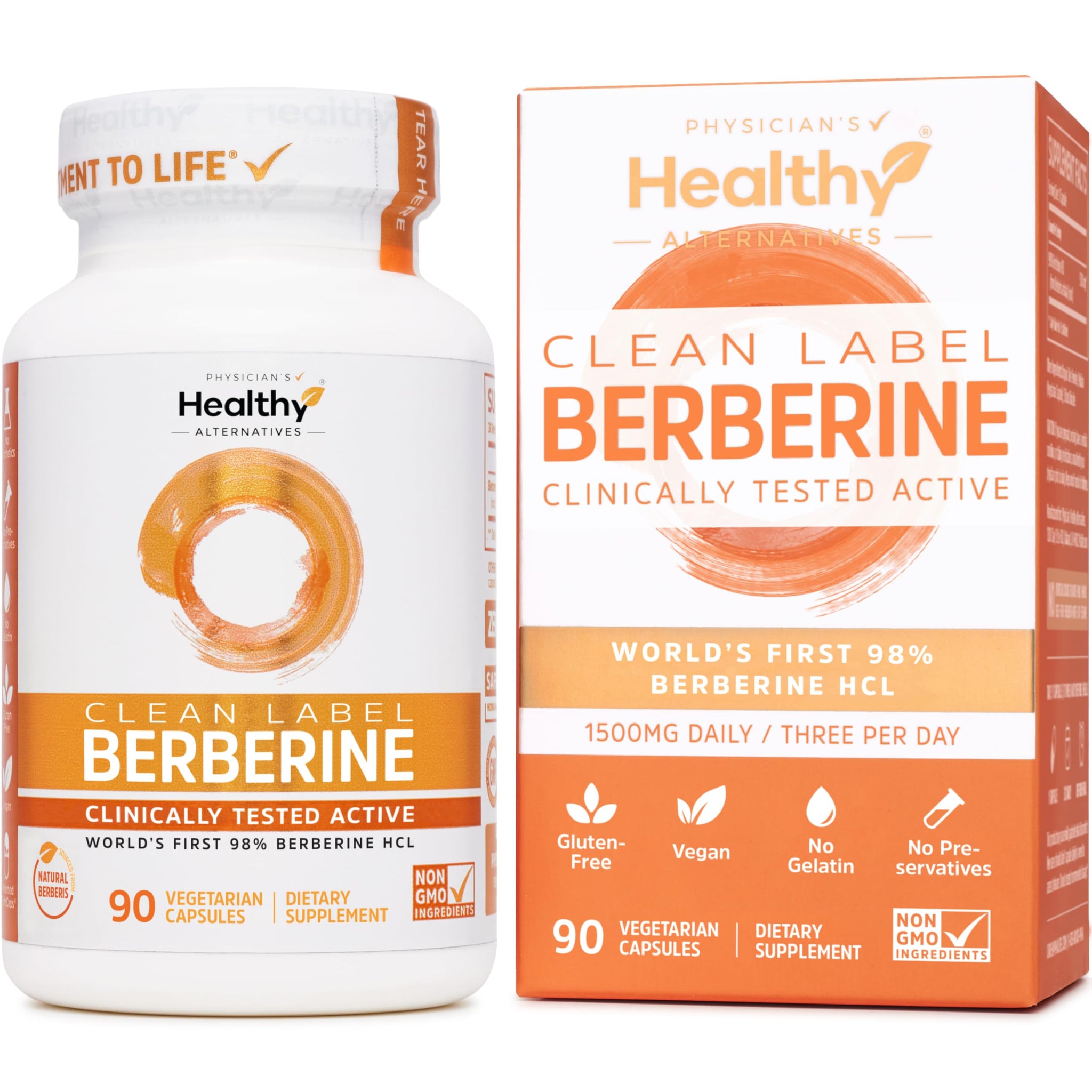 Clean Label Berberine Supplement 1500mg - Ultra Pure 98% Berberine HCl, Highest Purity