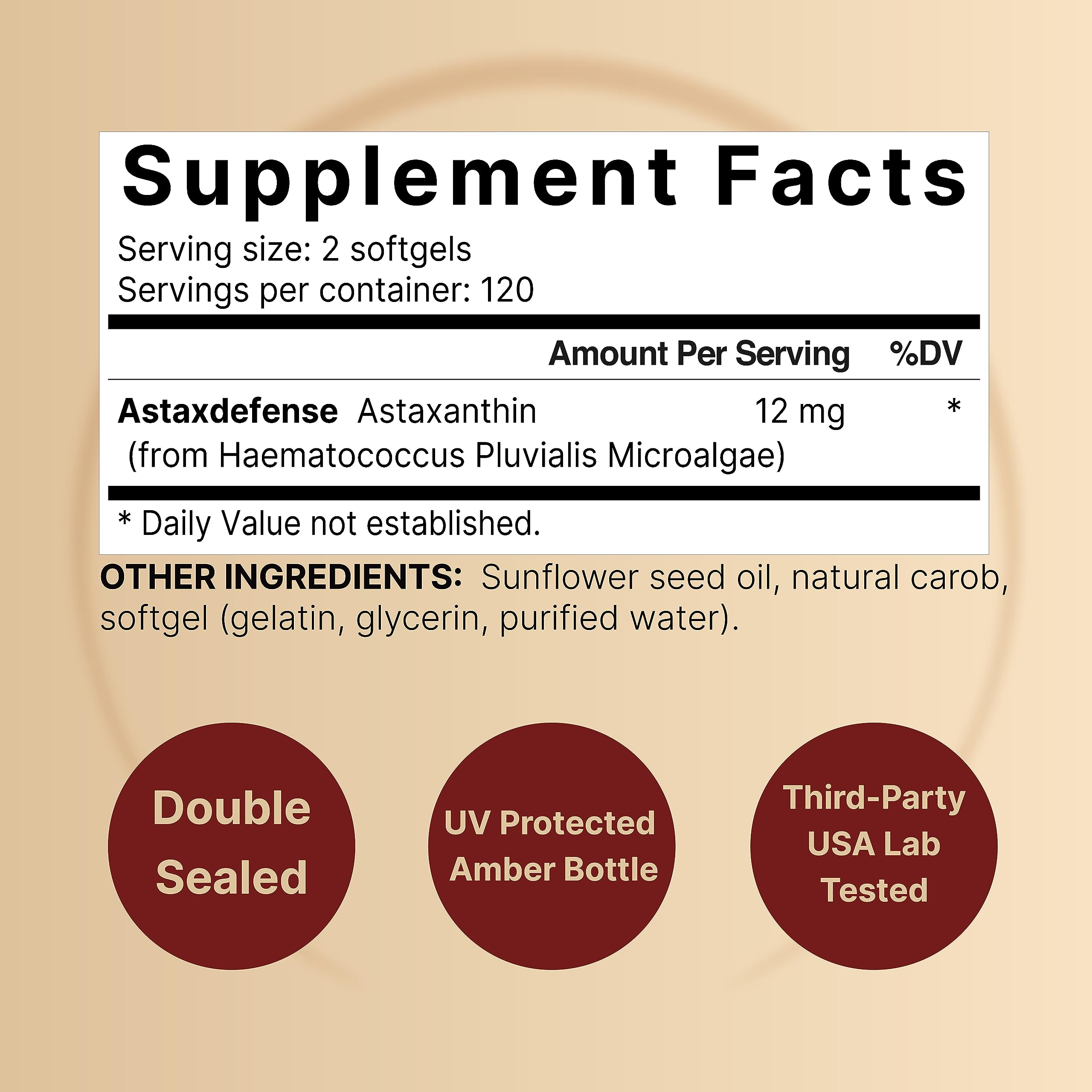 NatureBell Astaxanthin 12mg, 240 Softgels, Made with Astax, Max Strength NatureBell