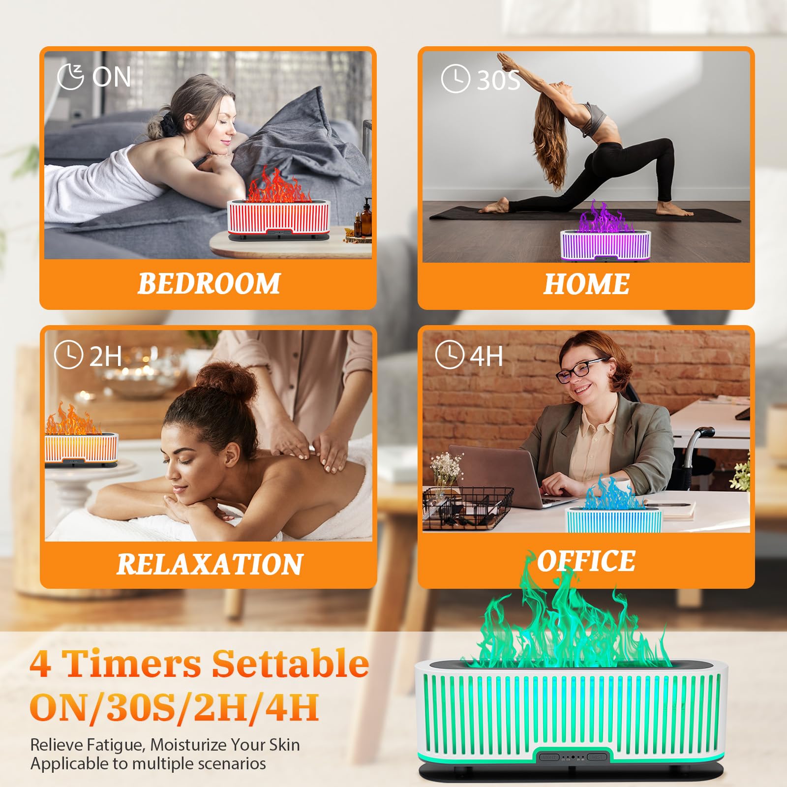 Comfynest Colorful Flame Air Aroma Diffuser Humidifier 7 Flame Colors,200ml Essential Oil Comfynest