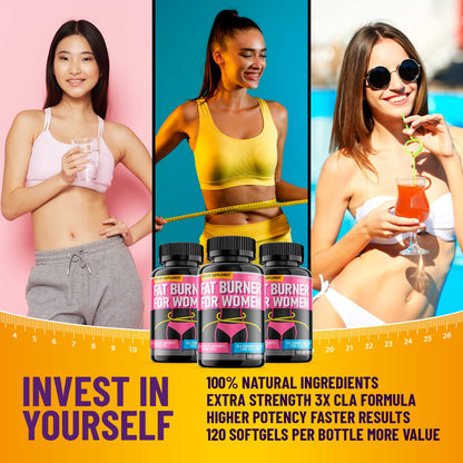 Helix Heal Belly Fat Burner for Women - Lose Stomach Fat w/Softgel Diet Pills for Weight Loss