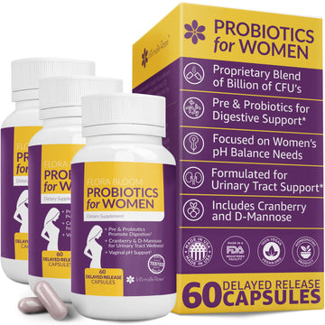 Probiotics for Women- 3 Pack(180 Capsules) - Ultimate Flora Bloom Probiotic Supplement for Women