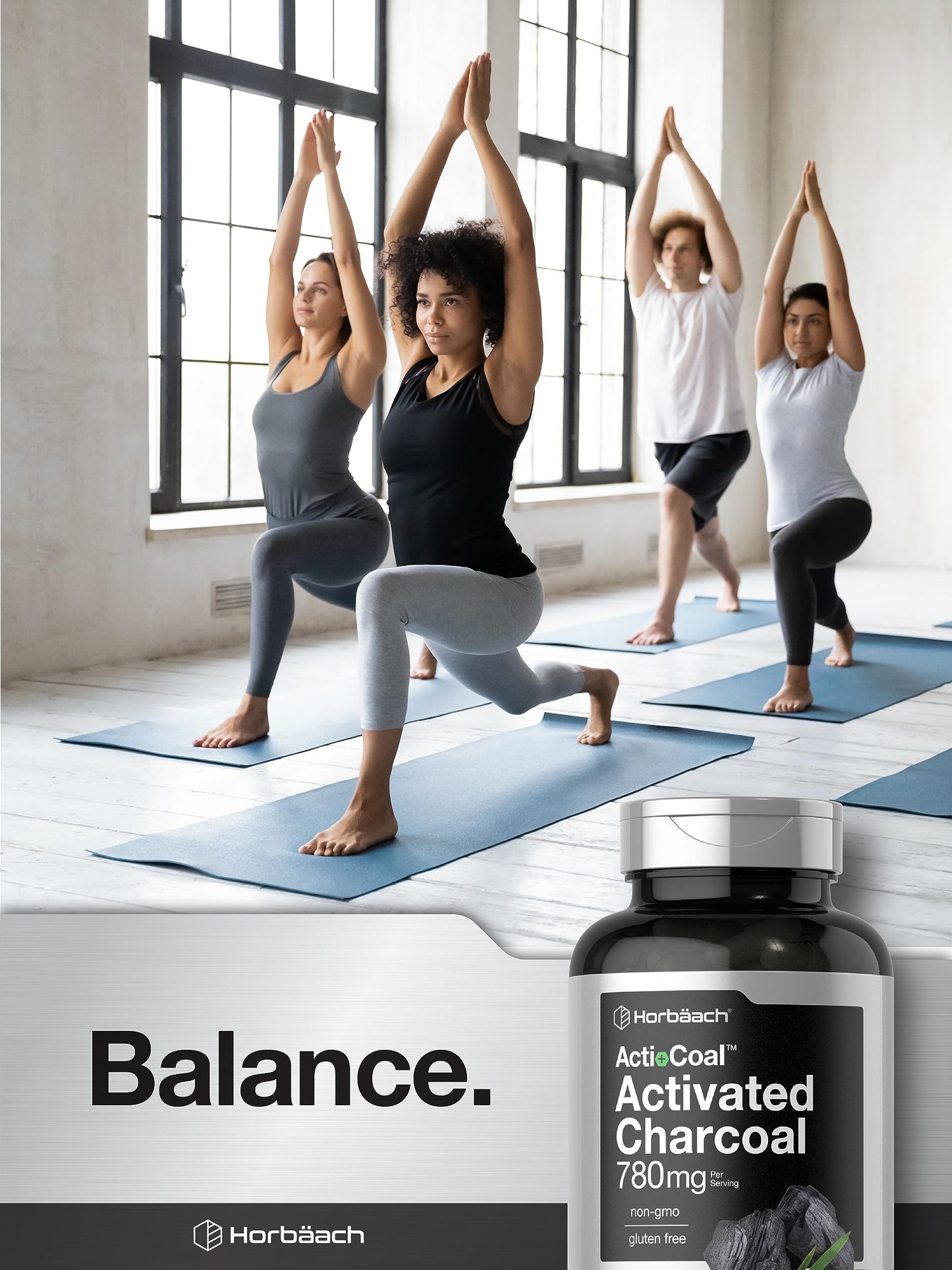 Charcoal Pills 780mg | 180 Capsules | Activated Charcoal from Coconut Shells | Non-GMO