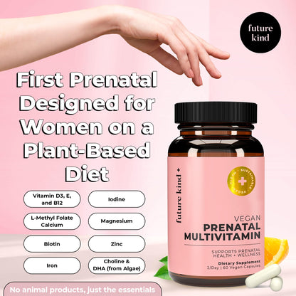 Future Kind Vegan Prenatal Vitamin - (60ct) Prenatal Vitamins with DHA & L-MethylFolate