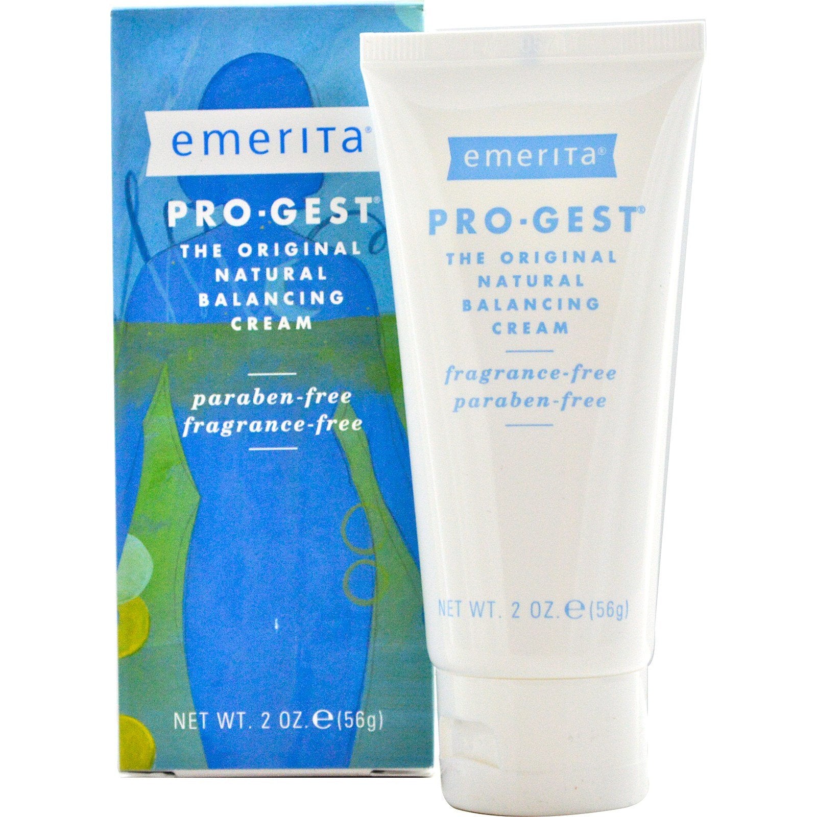 Emerita, Pro-Gest, Balancing Cream, Fragrance Free, 2 oz (56 g) - 2pc