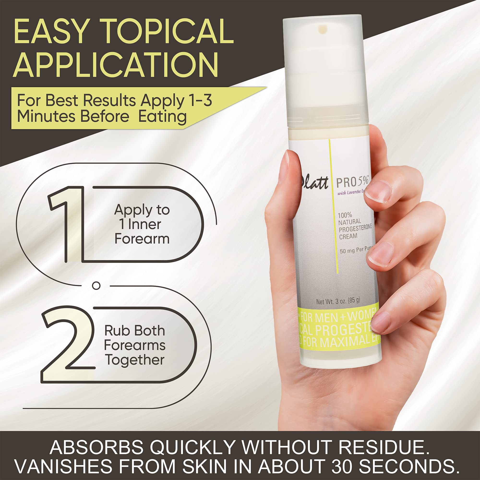 Platt PRO 5% Dr. Platt's All Natural & Bio-Identical Progesterone Cream 50mg Strength Platt PRO 5%