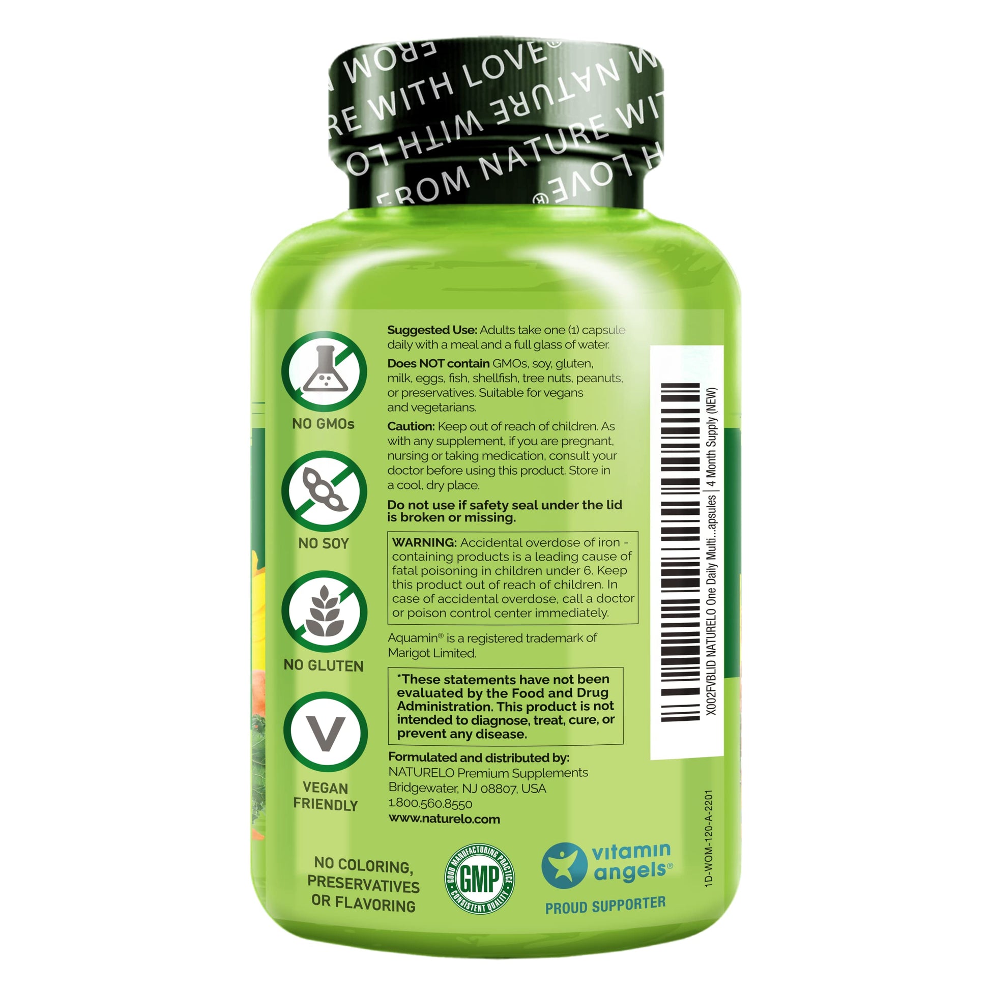 NATURELO One Daily Multivitamin for Women - Energy Support - Whole Food Supplement NATURELO