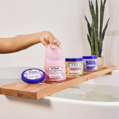 Dr Teal's Shea Sugar Body Scrub, Rose with Essential Oil, 19 oz (Pack of 3) Packaging May