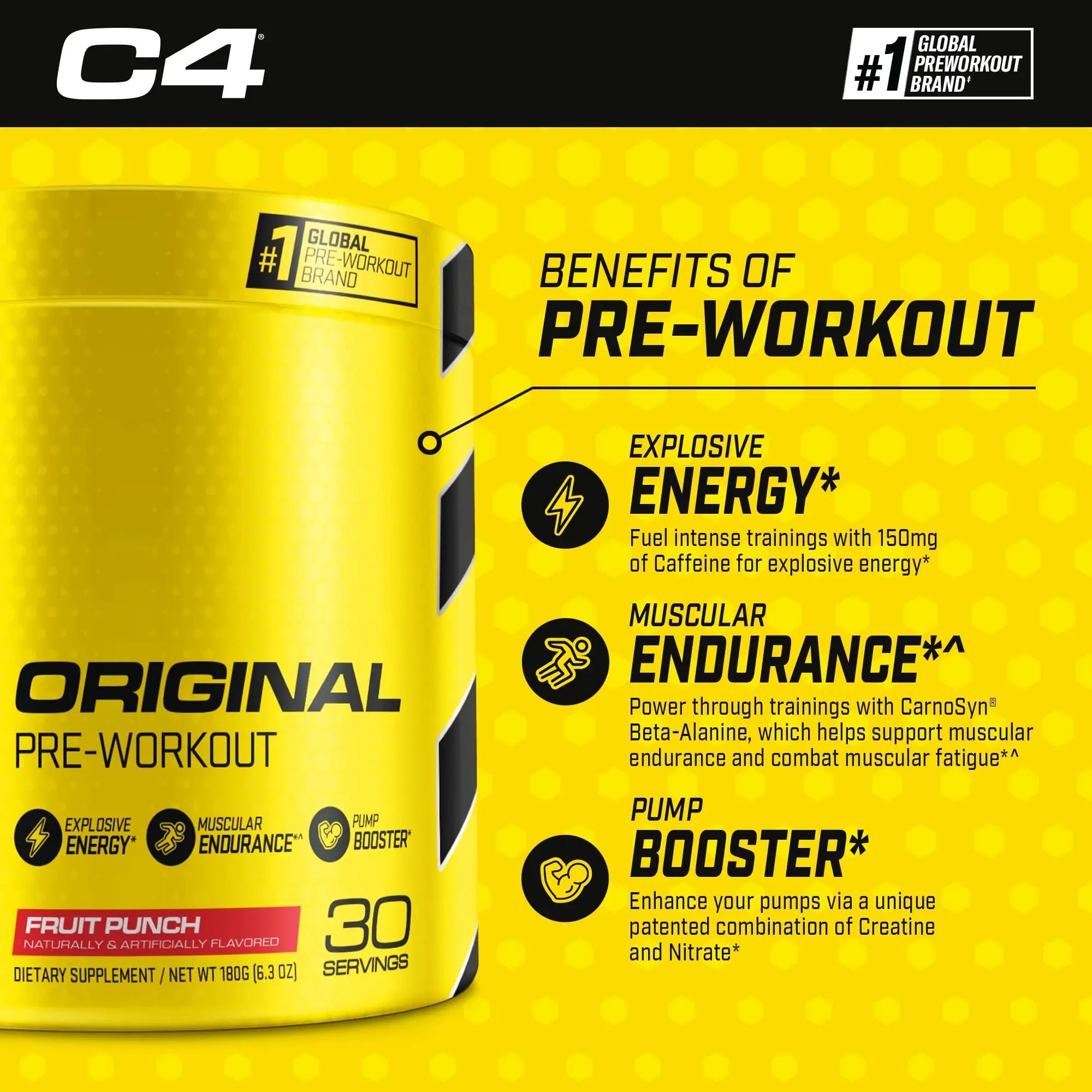 Cellucor Pre Workout & BCAA Bundle, C4 Original Pre Workout Powder, Fruit Punch, 30 Servings + XTEND BCAA Powder, Knockout Fruit Punch, 30 Servings