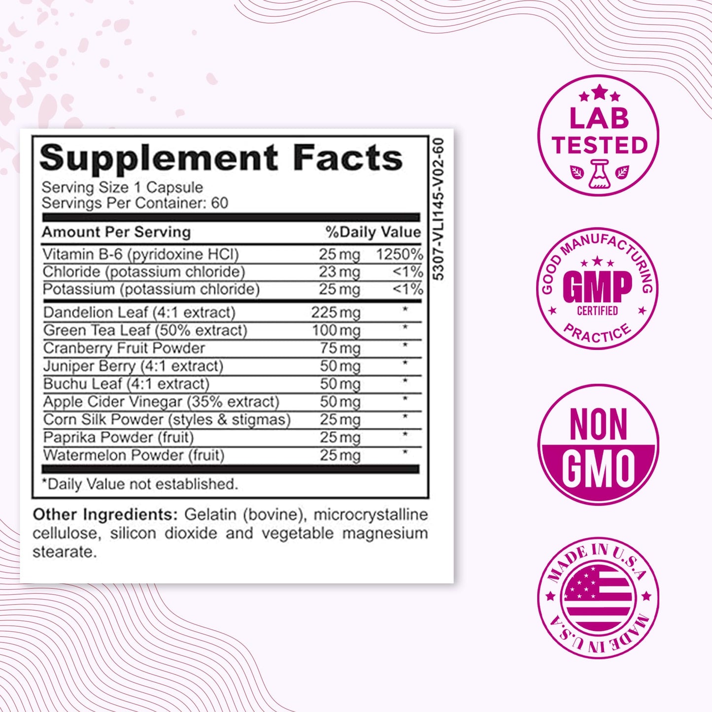 Water Retention Pills for Women Bloating Relief with Vitamin B6, Dandelion & Green Tea Natural