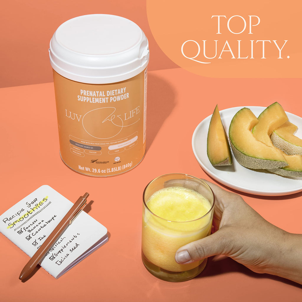 LUV&LIFE Prenatal Vitamin Supplement Powder Vanilla Flavored Contains Protein and Fiber