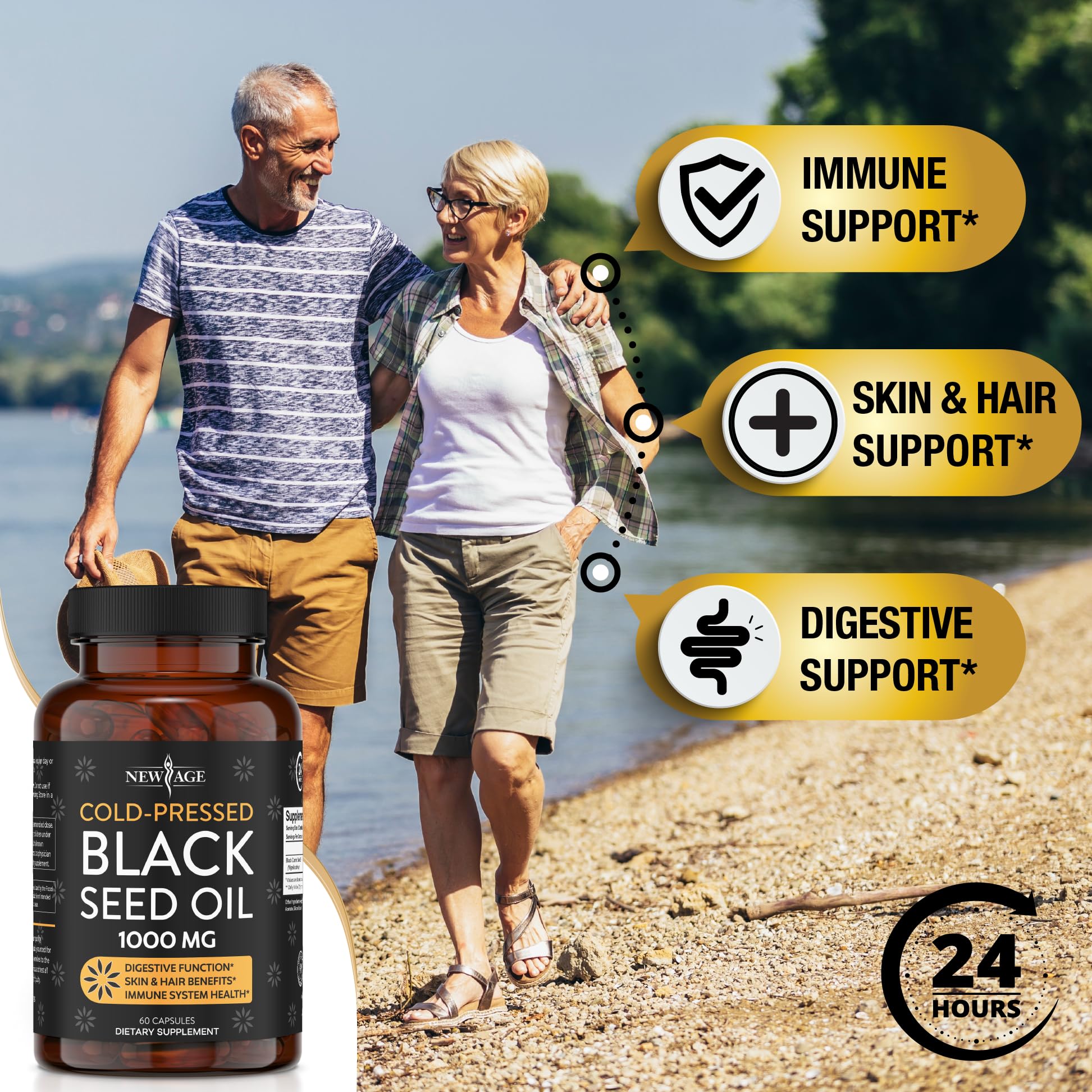 Black Seed Oil Softgel Capsules - Premium Cold-Pressed Nigella Sativa Producing Pure NEW AGE