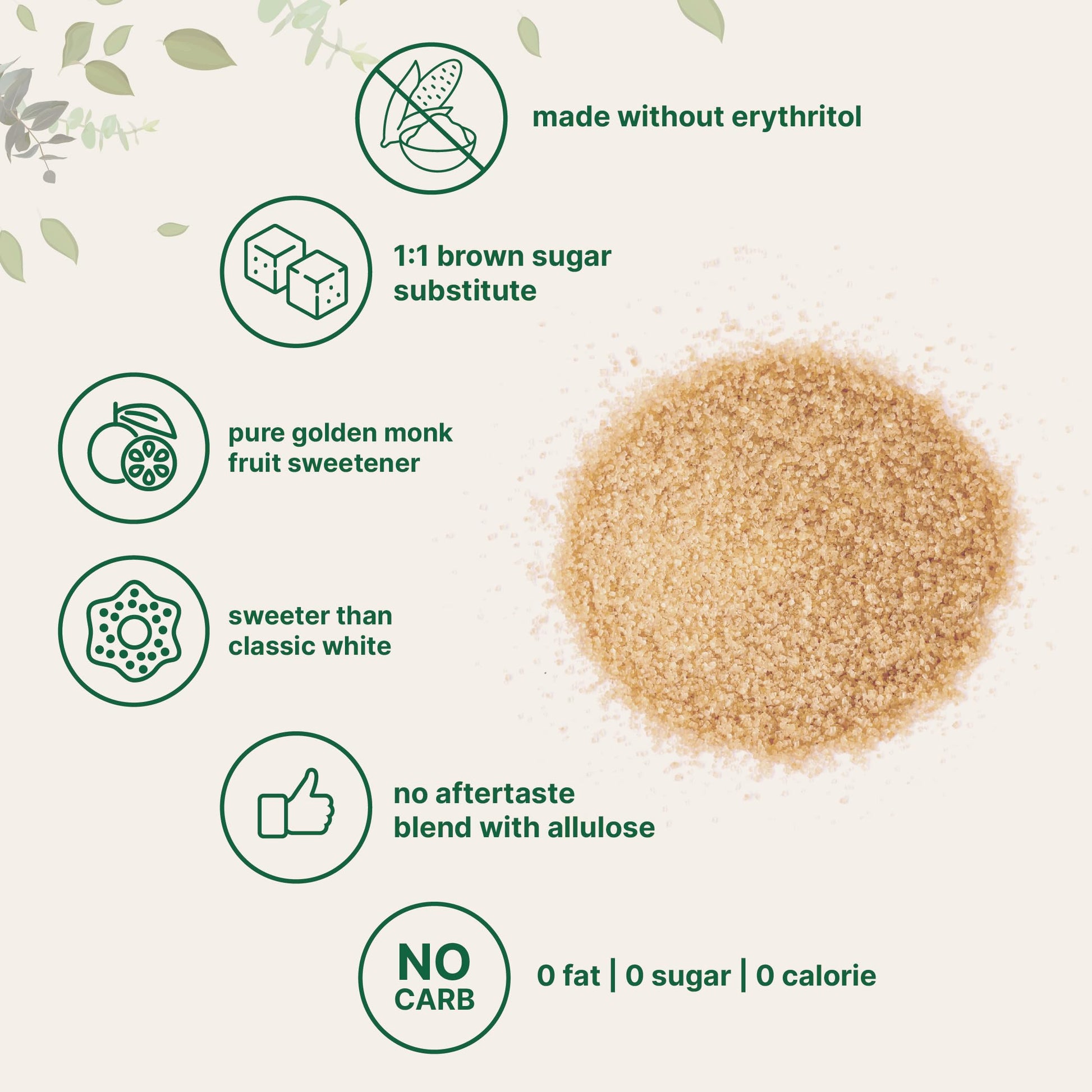 Golden Monk Fruit Sweetener with Allulose, 2 lbs | No Erythritol, No Aftertaste Micro Ingredients