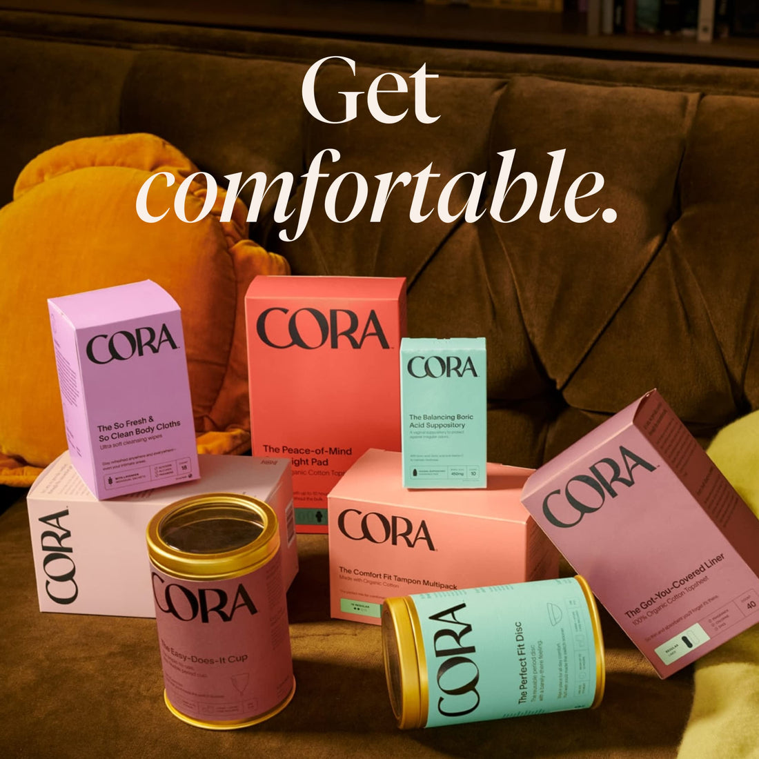 Cora Ultra Thin Organic Bladder Liners | Incontinence & Postpartum Pads for Women | Panty Liners