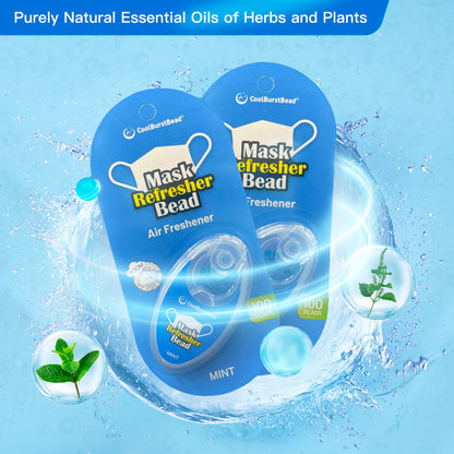 CoolBurstBead Face Mask Refresher, Long-Lasting & Strong Refreshing Fragrance, 4-Pack