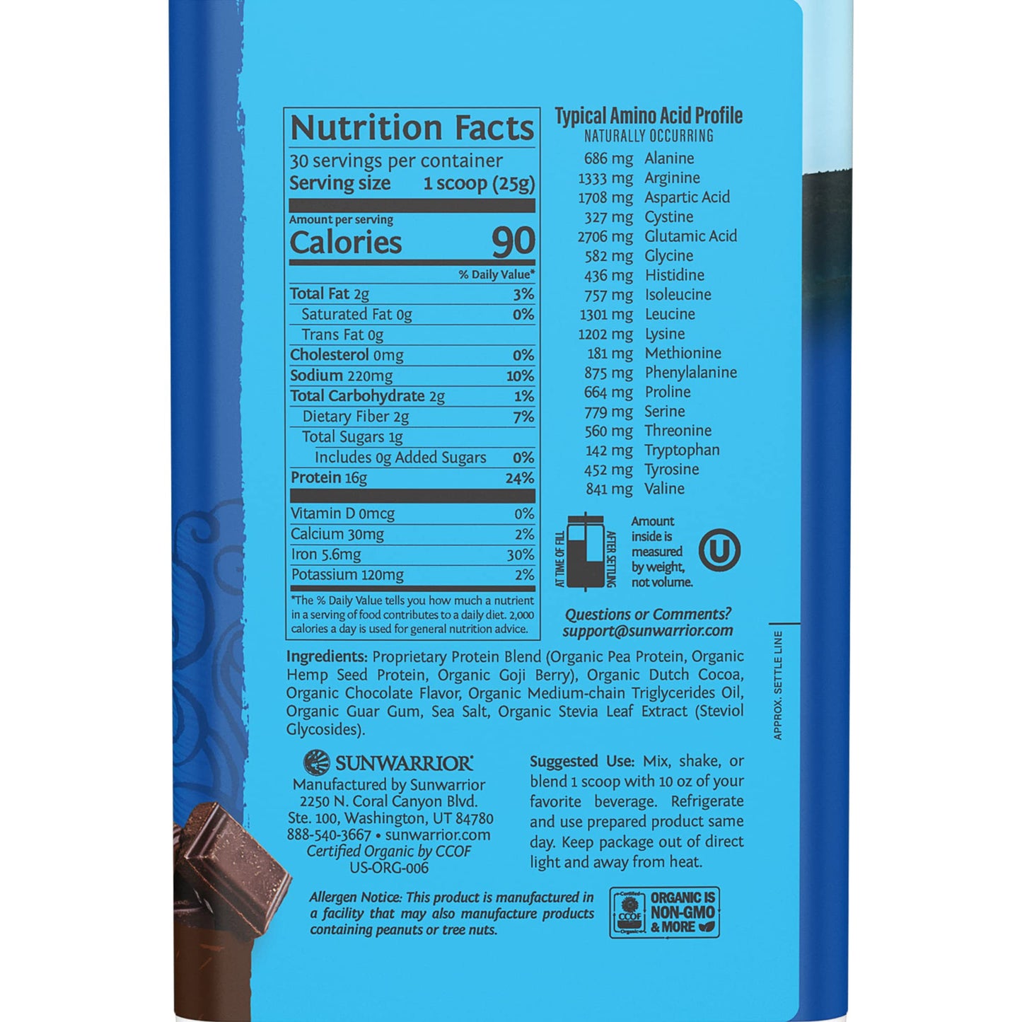 Vegan Organic Protein Powder Plant-based | BCAA Amino Acids Hemp Seed Soy