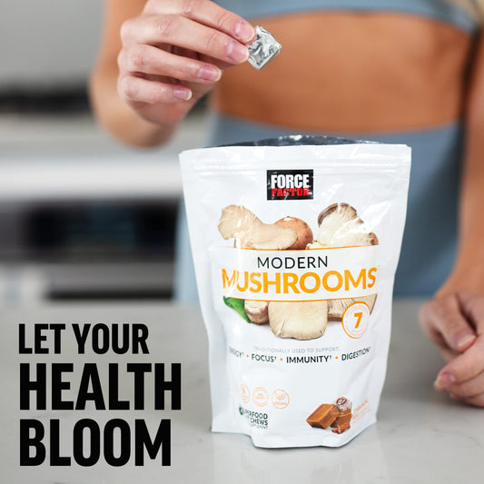 FORCE FACTOR Modern Mushrooms Soft Chews, Mushroom Supplement with Lions Mane
