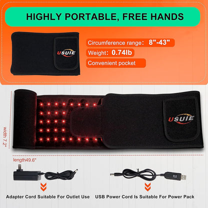 USUIE Red Light Therapy Belt, Infrared Light Therapy Wrap Red Light Therapy Device