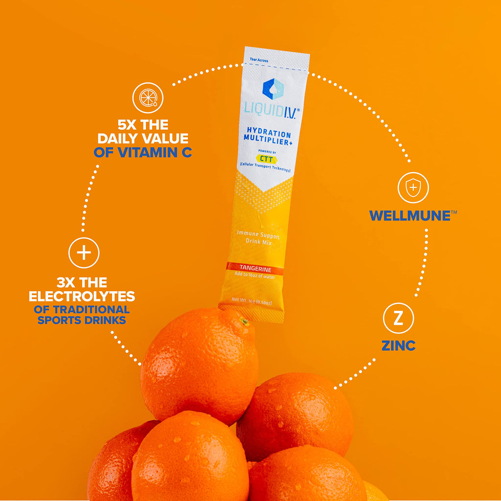 Liquid I.V. Hydration Multiplier + Immune Support - Tangerine - Hydration Powder