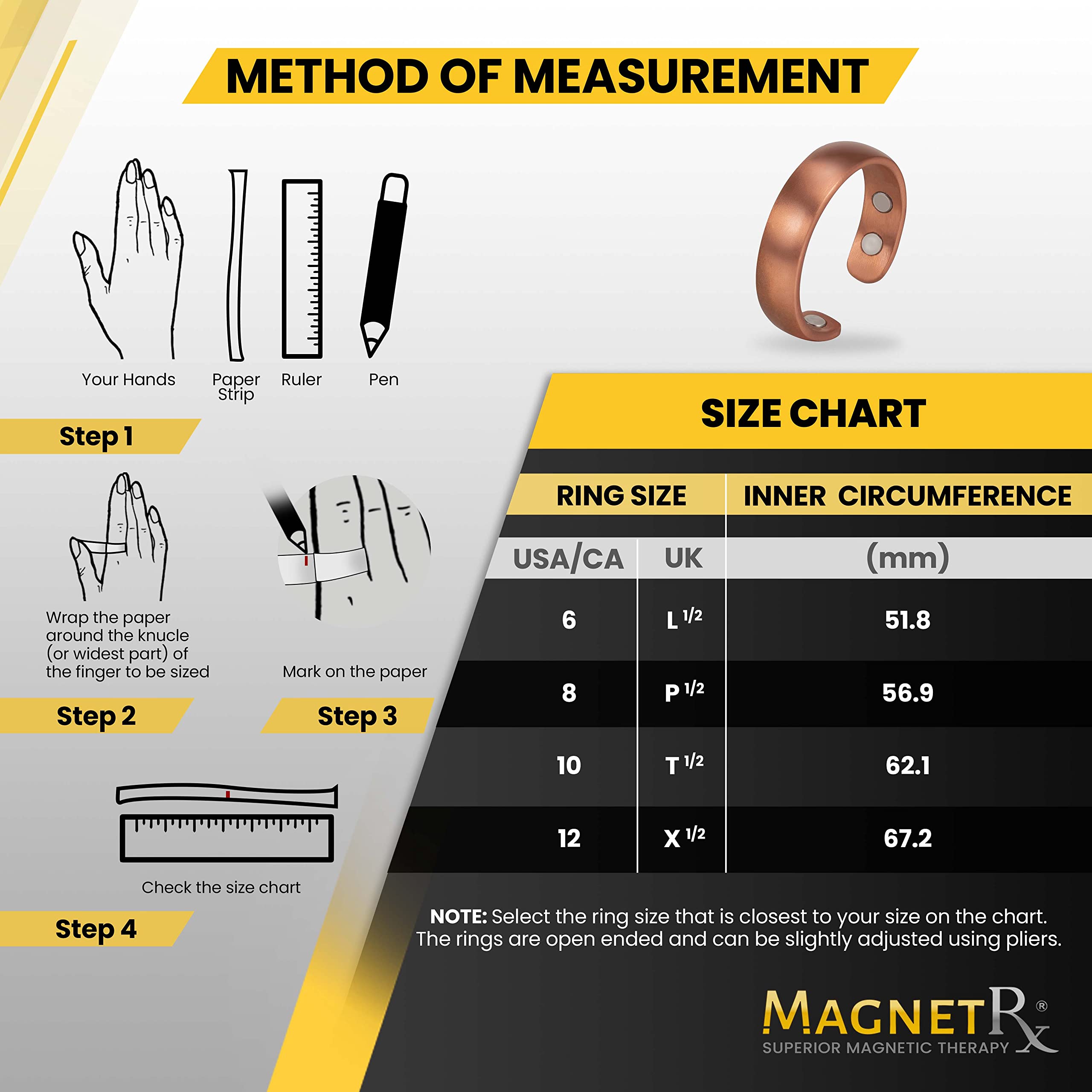 MagnetRX® Magnetic Copper Ring – Elegant Magnetic Rings – Copper Rings for Women & Men MagnetRX
