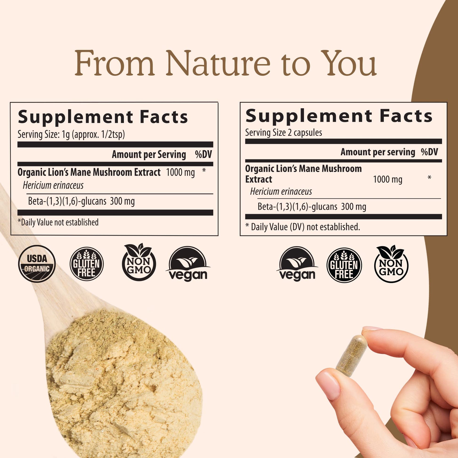 Real Mushrooms Lion’s Mane Capsules - Organic Lions Mane Mushroom Extract Real Mushrooms