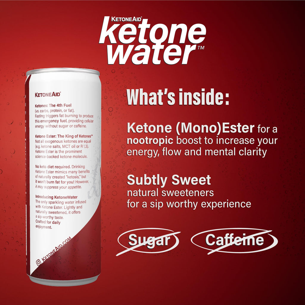 KetoneWater | Functional Sparkling Water w/Ketone Ester (3 Grams) | Black Cherry Flavor