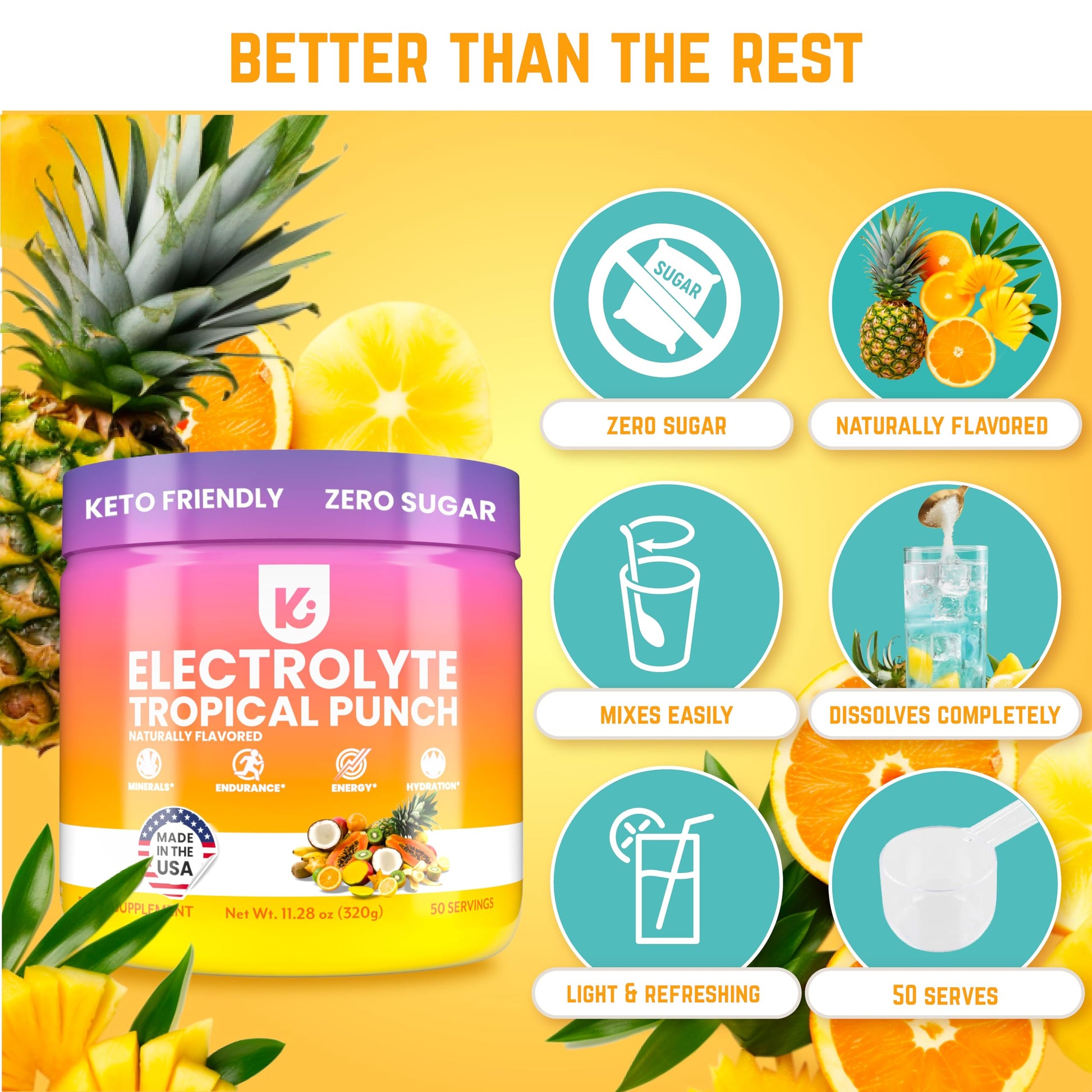 Keppi Keto Electrolytes Powder No Sugar | Zero Carbs | Made in USA | Advanced Hydration Keppi