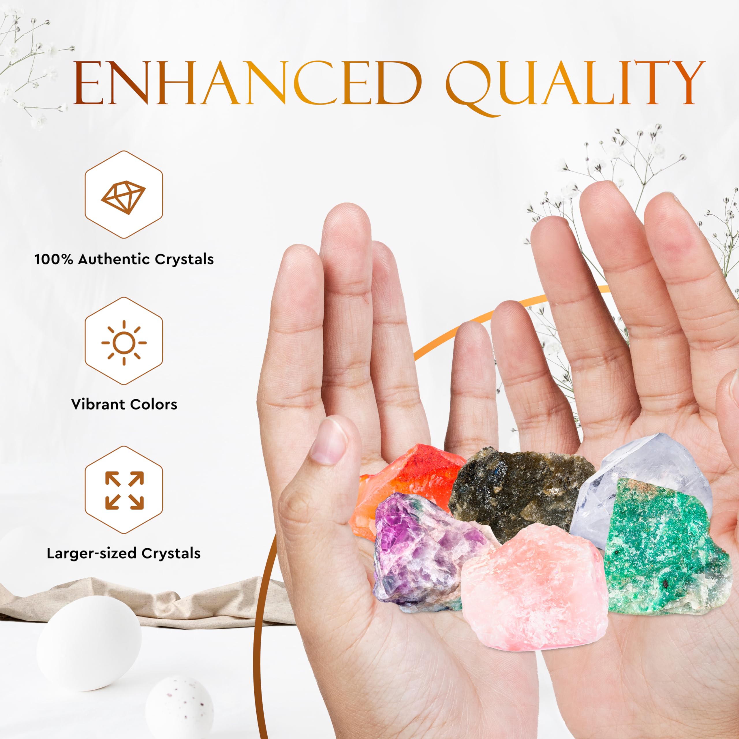 Wyspell Cancer Crystal Set - 6 Raw Cancer Crystals and Healing Stones - Cancer Zodiac Gifts for Women Wyspell