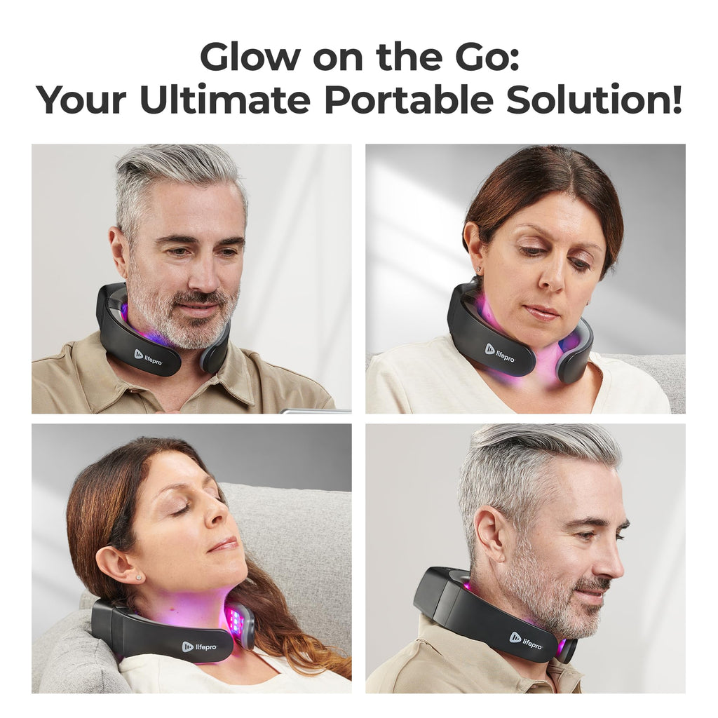 Lifepro Red Light Therapy for Neck - Compact & Rechargeable Red Light Therapy Device- On-The-Go