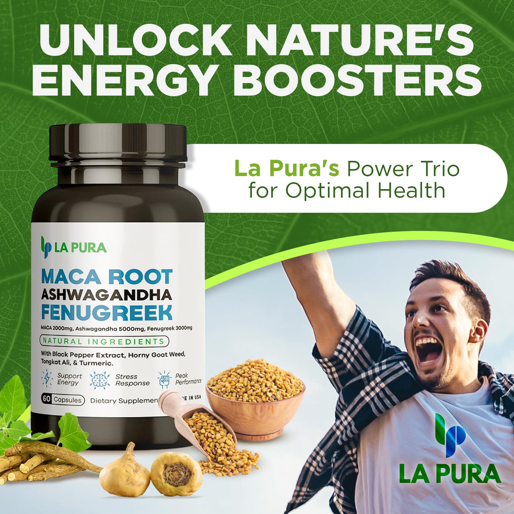 LaPura Ashwagandha 5000mg Maca Root 2000mg Fenugreek 3000mg Supplement