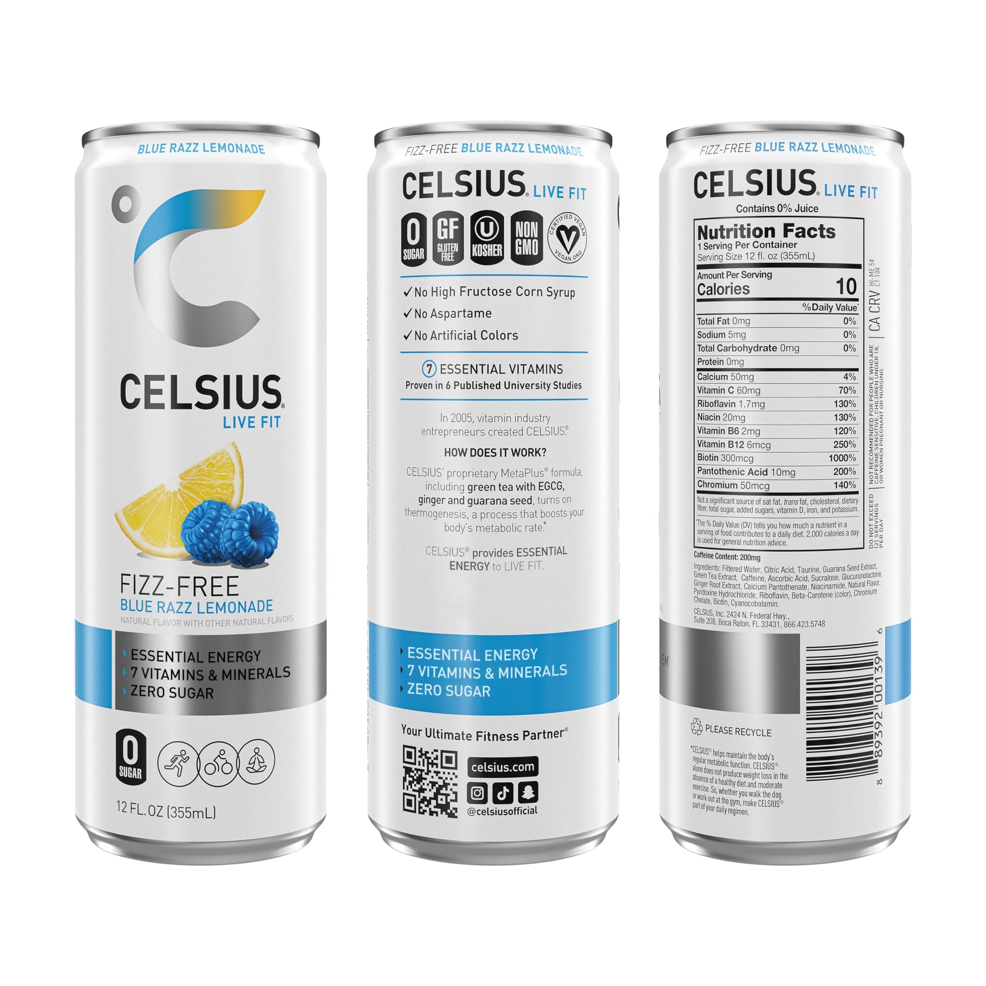CELSIUS Fizz Free Variety Pack, Functional Essential Energy Drink 12 Fl Oz (Pack of 12) CELSIUS