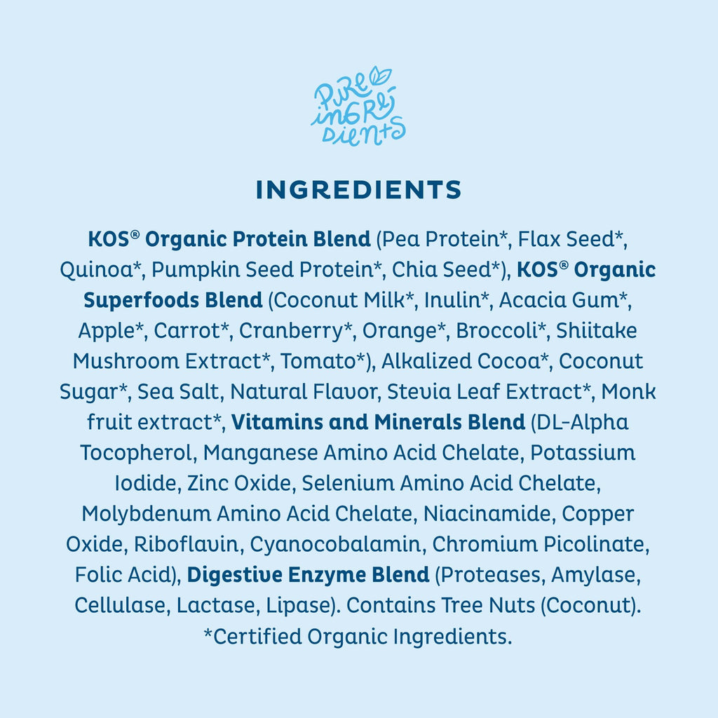 KOS Plant Based Protein Powder, Blueberry Muffin - Organic Pea Protein Superfood