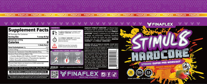 FINAFLEX STIMUL8 Hardcore, Mango Madness - Extreme Energy, Strength & Endurance for Men & Women - with Caffeine & L-Citrulline - 30 Servings