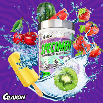 Glaxon Specimen High Stimulant Pre Workout Powder, Preworkout with 300mg Caffeine and 3200mg Beta Alanine Per Serving for Workout-Dominating Energy, Focus, and Pump (Alien Pop)