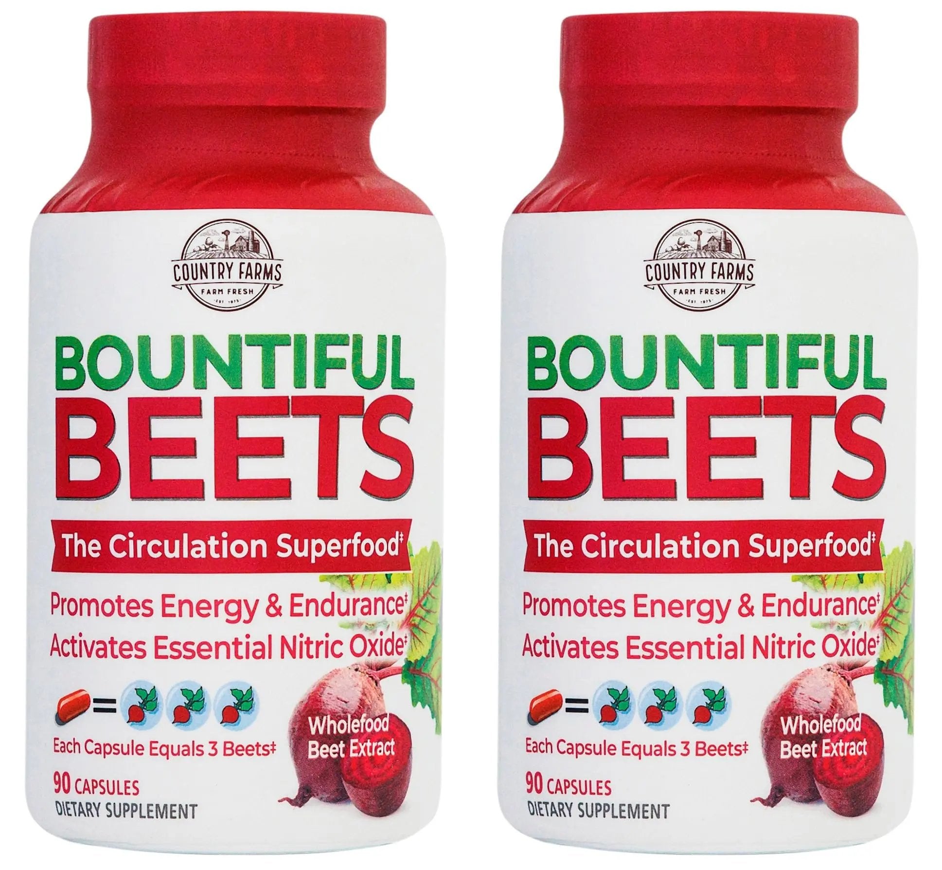 COUNTRY FARMS Bountiful Beets Root Capsules, Wholefood Beet Extract Superfood