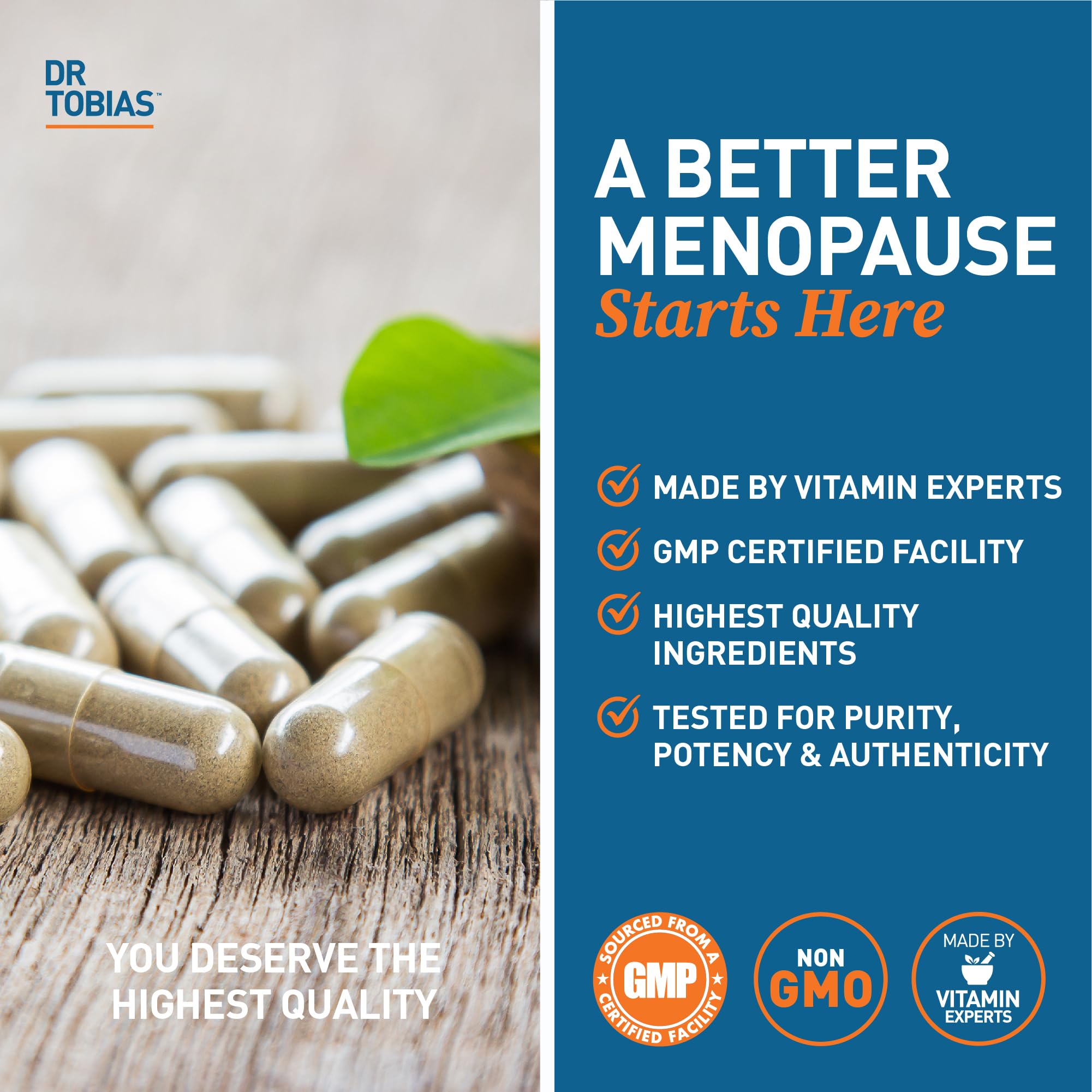 Dr. Tobias Menopause Relief Supplement with Black Cohosh, Soy Isoflavones, and Don Quai Dr. Tobias