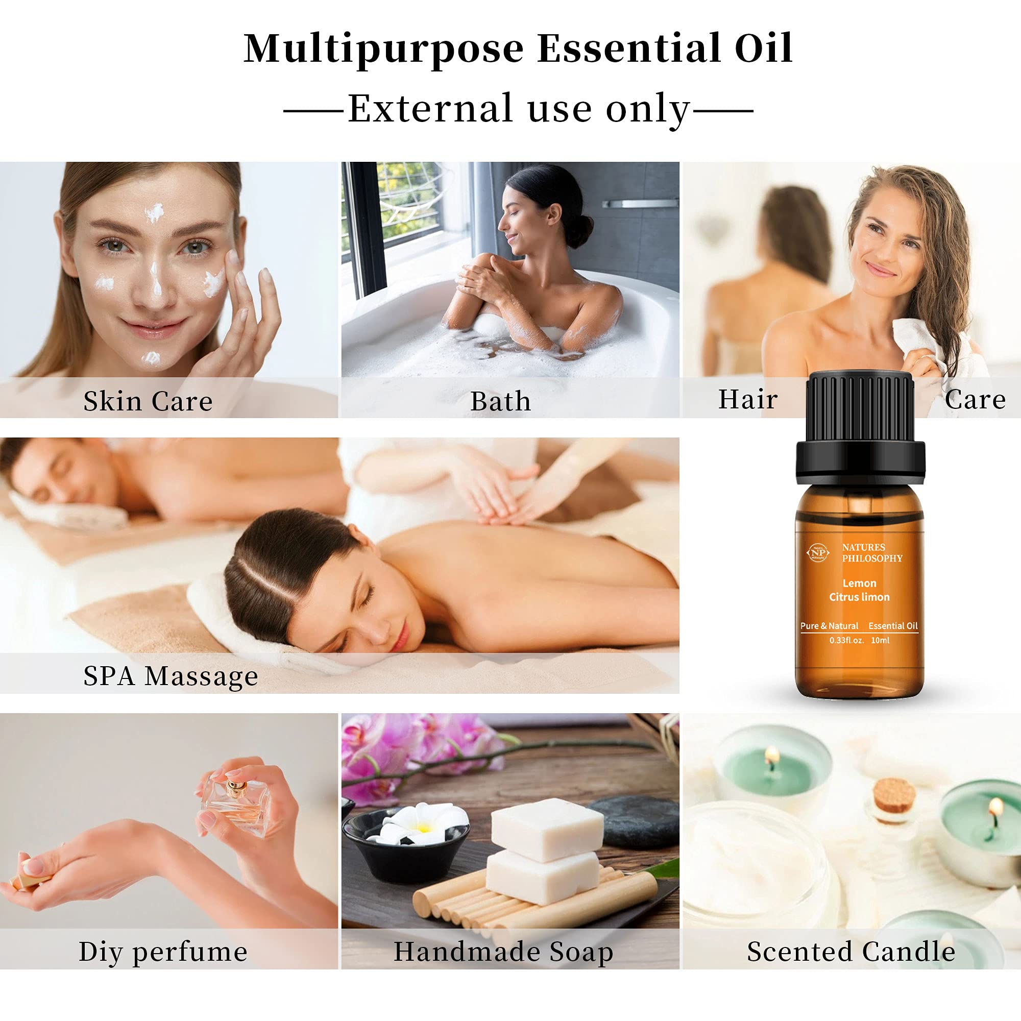 Lemon Essential Oil,100% Pure Organic Essential Oils for Aromatherapy, Diffuser, Massage, Soap Making NP NATURES PHILOSOPHY