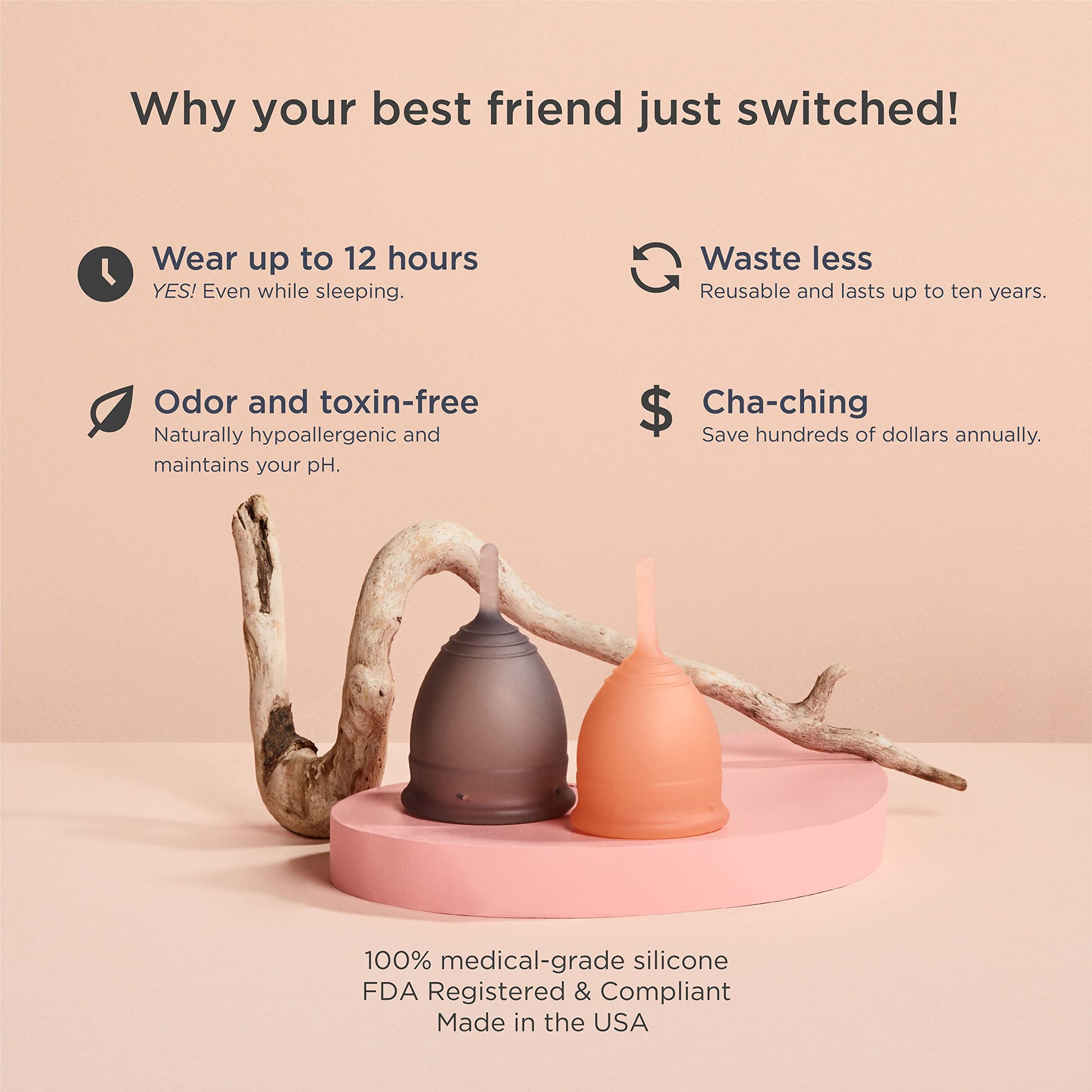 Saalt Soft Menstrual Cup - Best Sensitive Reusable Period Cup - Wear for 12 Hours - Tampon and Pad saalt