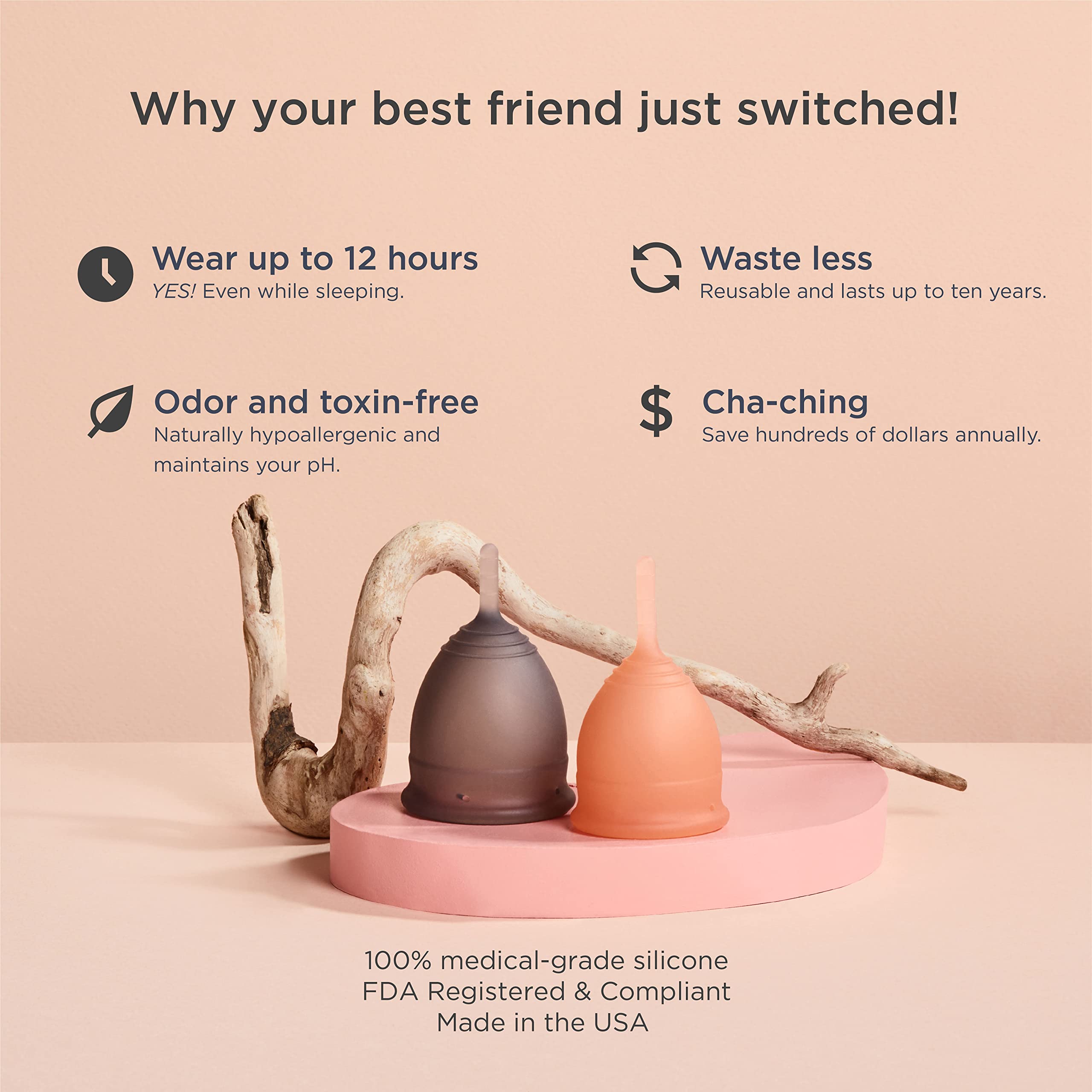 Saalt Soft Menstrual Cup - Best Sensitive Reusable Period Cup - Wear for 12 Hours - Tampon and Pad saalt