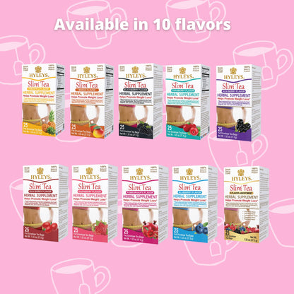 Hyleys Slim Tea 5 Flavor Assortment - Weight Loss Herbal Supplement Cleanse