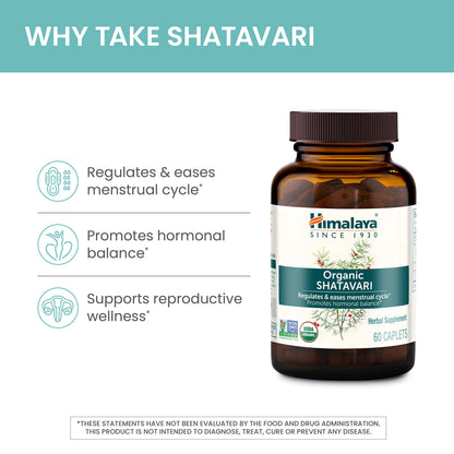 Himalaya Organic Shatavari for PMS, Menstrual Cramp Relief, Menopause Support, and Women's Health