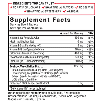 Force Factor Blood Pressure Support with Nitrates, Grapeseed - Boosts Nitric Oxide