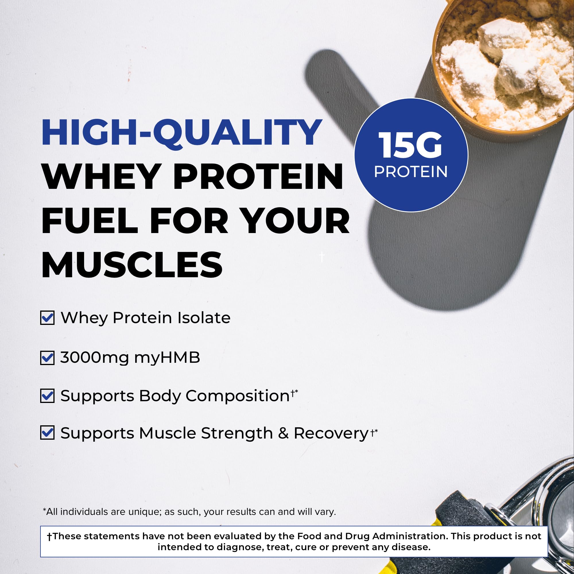 POWERLIFE Tony Horton High Impact Grass Fed Whey Protein with 3000 MG of HMB POWERLIFE